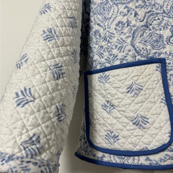 Handmade Blue and White Quilted Jacket - Picture 2 of 4